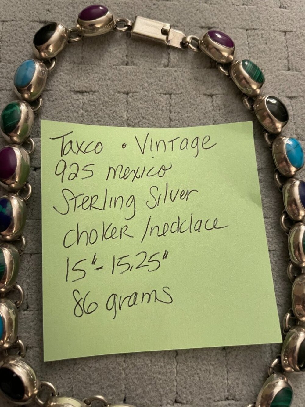 LAST Vintage Taxco Sterling Silver Necklace 86 grams 15" Mid Century Mexico 925 - Picture 15 of 15